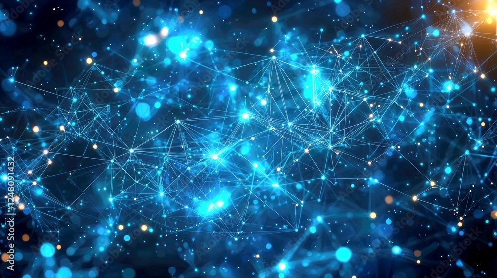 Poster abstract network connection: digital technology, global connectivity, and futuristic data visualizat