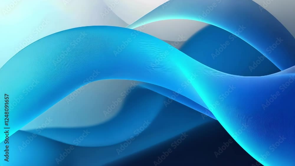 Poster abstract blue waves create a calm, elegant atmosphere with smooth flowing motion