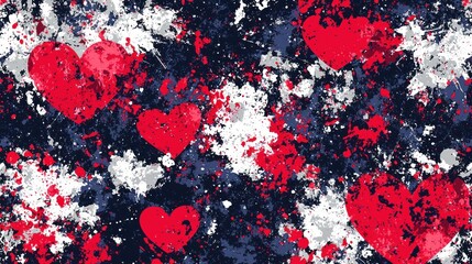 Colorful hearts on a textured background.