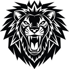 Obraz premium lion head vector illustration