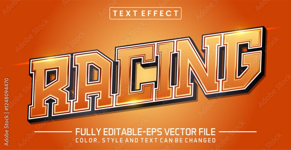 Poster racing font text effect editable