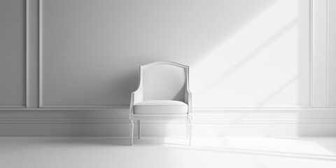 designer chair in a white studio setting