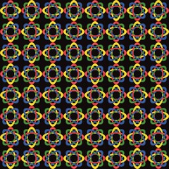 Pictures of interconnected multi-colored ovals, symbols, patterns, beautiful colors, fabric print patterns, covers, wraps, patterns on products, gift wrapping paper patterns.