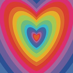 Heart shape, festival of love, heart shape with a variety of beautiful colors, beautiful colors, cover, wrap, pattern on products, gift wrapping paper patterns.