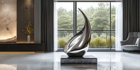 abstract sculpture with a luxury interior