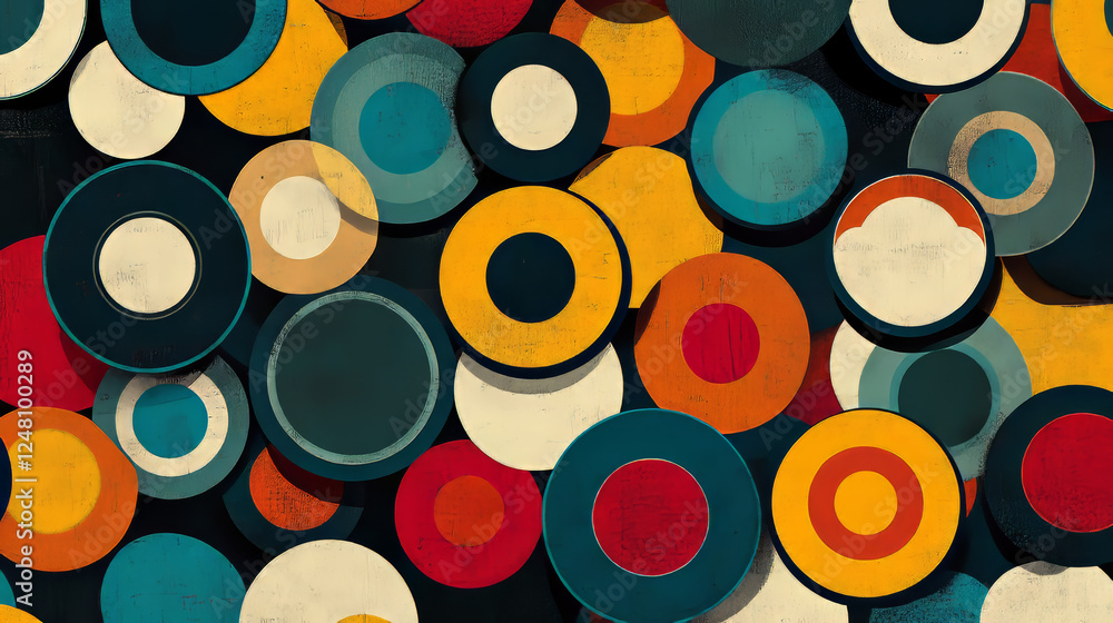 Poster abstract vector background with simple color circles