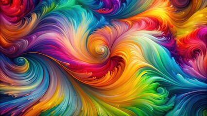Colorful swirls of paint blend with vibrant brushstrokes on a textured background, texture