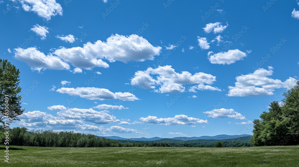 Poster white clouds in blue sky. vector realistic fluffy different shapes clouds in clean heaven in summer 