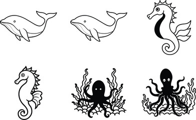  illustration of sea animals 