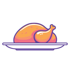 Cartoon icon of a roasted chicken on a platter