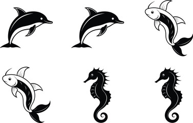 set of sea animals