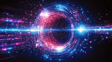Obraz premium Abstract Cosmic Nebula Glowing Energy Burst Stellar Galaxy Space Background