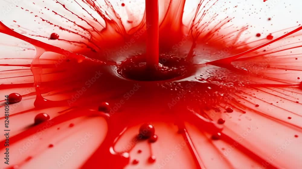 Poster dynamic red liquid splash demonstrating creative motion and abstract visuals