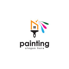 paint brush logo, painting service logo