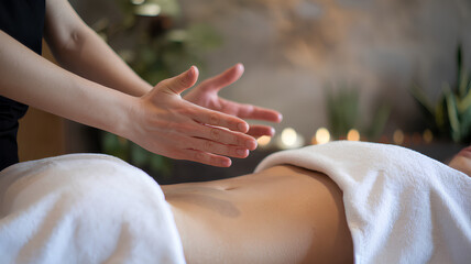Massage Therapy Session in a Relaxing Spa Environment