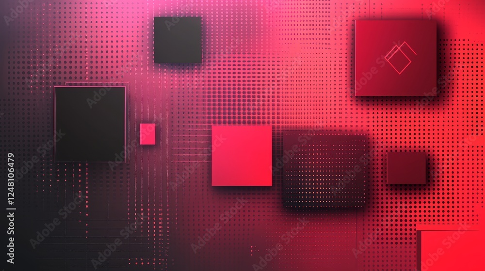 Poster abstract technology background red circuit board microchip digital innovation