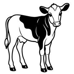 black and white cow