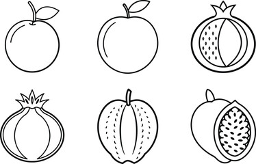 set of fruits and vegetables