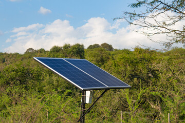solar panels installed in the field