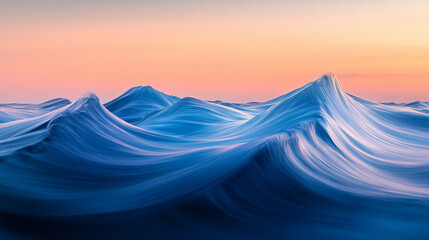 Abstract background with smooth shiny blue waves