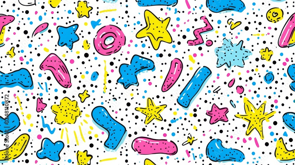 Poster retro 80s 90s pixel art seamless pattern background texture design