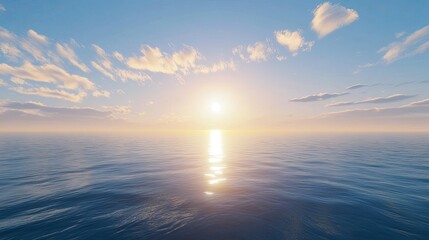 Obraz premium Calm Sea: A horizon line where the ocean meets the sky.