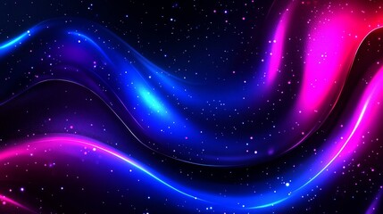 Abstract Cosmic Nebula Swirl Pink Blue Starlight Galaxy Background Design