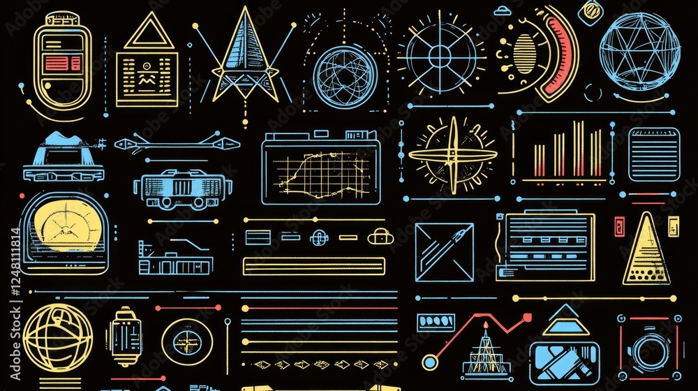 Poster Abstract Geometric Design Elements Pack for Modern UI UX Interface Design