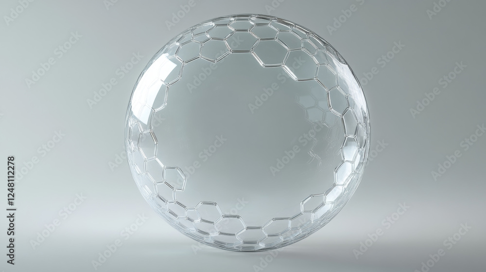 Poster 3d protect force bubble and shield sphere effect. dome barrier technology abstract vector element. s