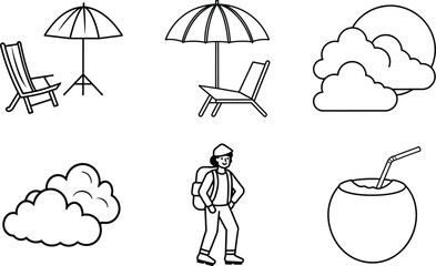 vector illustration cartoon icon, people, cloud, woman, drawing, symbol, design