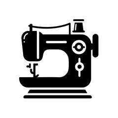 Sewing machine Black & White on Silhouettes background design