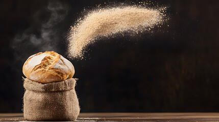 AI-generated cloud bakery shaping bread with weather patterns, blending the art of baking with meteorological elements in a creative and futuristic way, symbolizing innovation in the culinary world.
