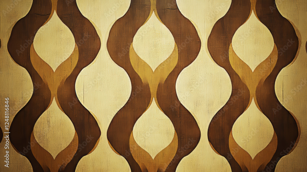 Poster vintage pattern with curve. repeating abstract background with curl