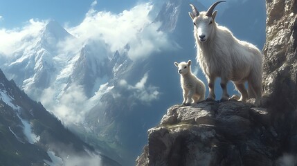 mountain goat on a rock