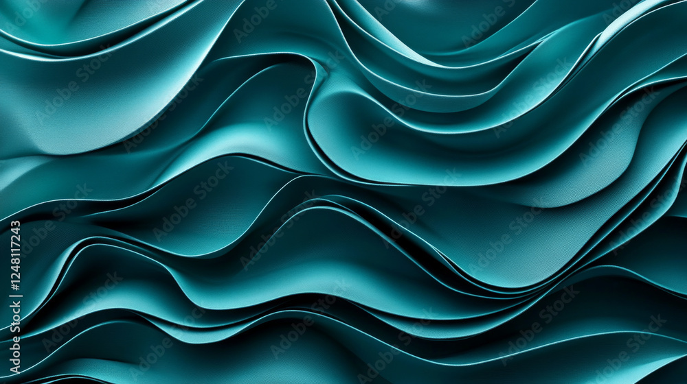 Aufkleber abstract vector background with smooth shiny turquoise waves. may be used as packing