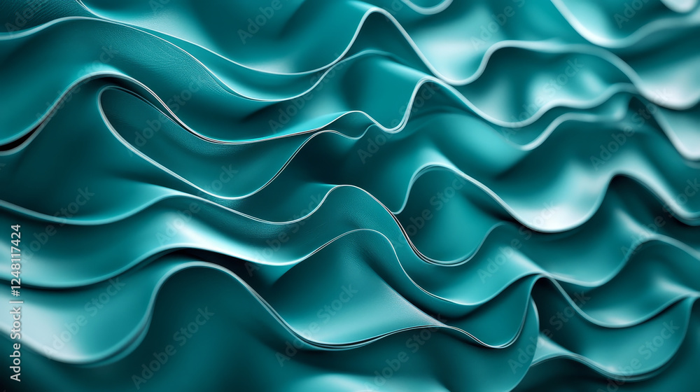 Aufkleber abstract vector background with smooth shiny turquoise waves. may be used as packing