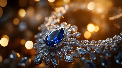 Sapphire and diamond necklace