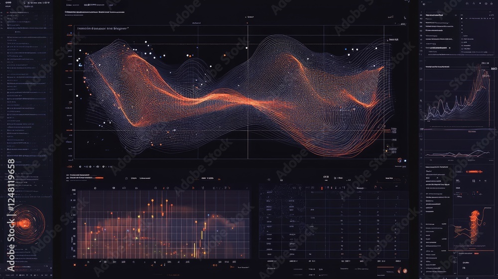 Poster A detailed radar chart displayed on a digital screen, featuring multiple variables, with grid lines enhancing interpretability and clarity for data analysis and decision-making.