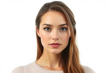 Fototapeta premium Half-length female portrait on white background