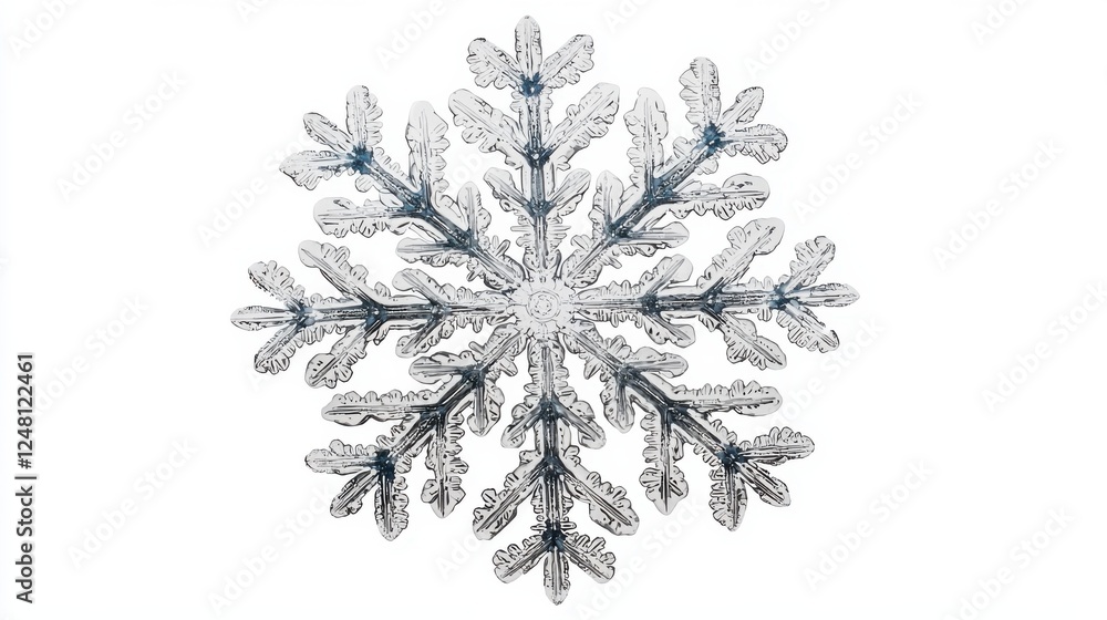 Poster intricate snowflake design showcasing unique patterns and beautiful symmetry in winter wonderland