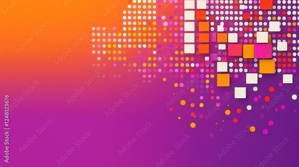 Poster abstract colorful pixelated design modern geometric background for digital technology