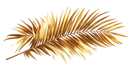 Tropical golden palm leaves on white background vector Beautiful botanical design with tropic jungle rainforest coconut palm leaf, exotic plant design with copyspace for sale flyer, cosmetic banner