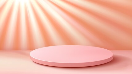 Pastel Pink Circular Podium with Matte Finish