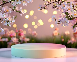 Pastel Rainbow Podium in Magical Setting