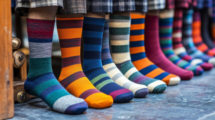 Black and white template examples of different casual socks types realistic set on transparent background isolated vector illustration