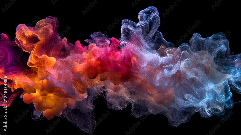 Poster abstract vector colorful background with transparent smoke