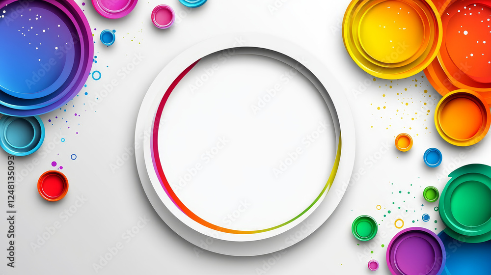 Aufkleber abstract template flyer with color rainbow circles. design element
