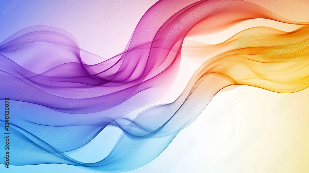 Poster abstract vector color background with transparent waves