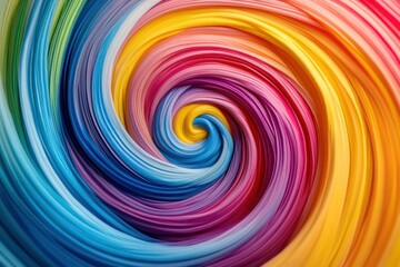 Fototapeta premium Abstract art showcasing a swirling mix of colorful paint in bright hues, forming an intricate pattern on canvas.