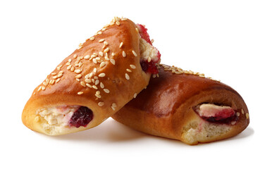 Delicious pastry rolls filled with cream and fruit, perfect for snacking or dessert anytime